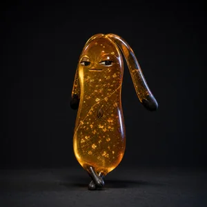 PIP, a creature made of amber resin, gold suspended inside