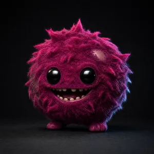 FUZZ, a creature made of flocked magenta velvet